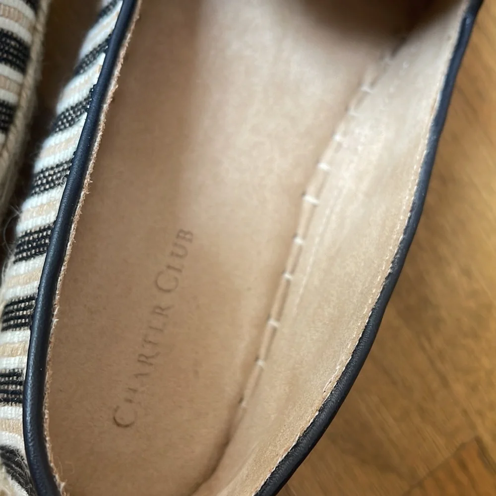 Charter Club Espadrilles | Navy and Tan | NWT